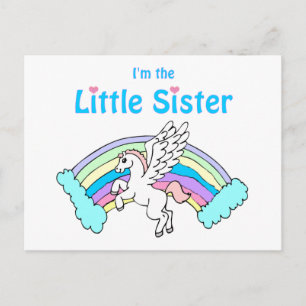 Postal hermana pequeña de unicornio