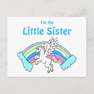 Postal hermana pequeña de unicornio