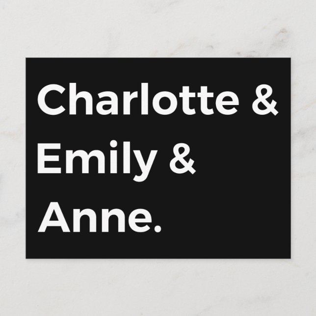 Postal Hermanas Brontë I - Charlotte & Emily & Anne (Anverso)
