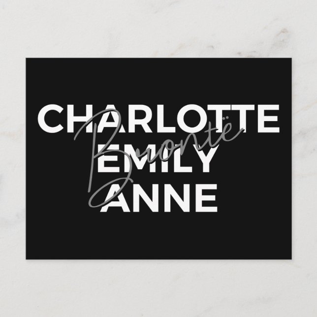 Postal Hermanas Brontë II - Charlotte & Emily & Anne (Anverso)