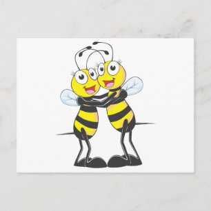 Postal Hermanas de abejas felices