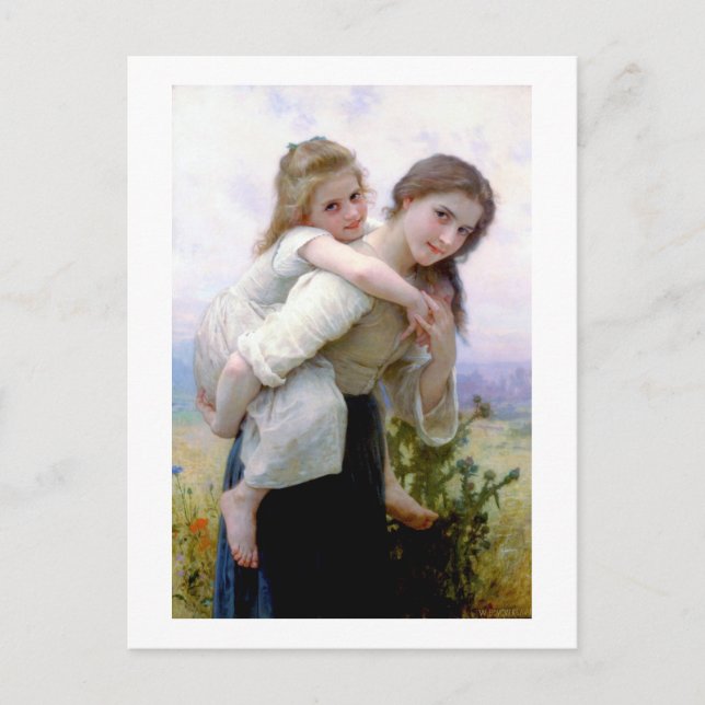 Postal Hermanas de Bouguereau (Anverso)