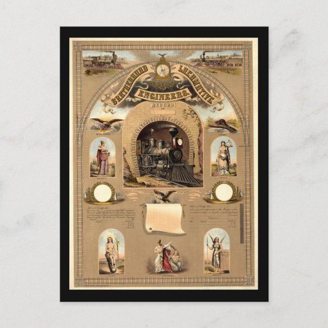 Postal Hermandad de Ingenieros Locomotores (Anverso)