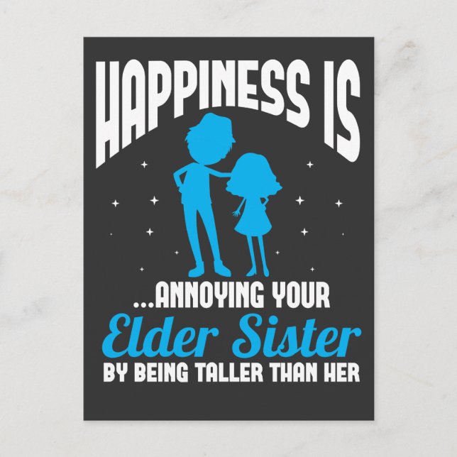 Postal Hermanidad divertida Hermano Pequeño Hermano Herma (Anverso)