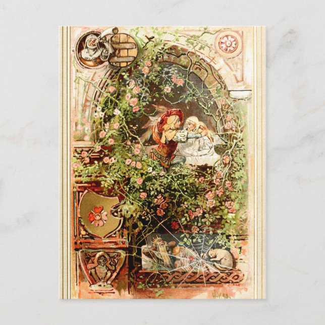 Postal Hermann Vogel - Belleza durmiente (Anverso)