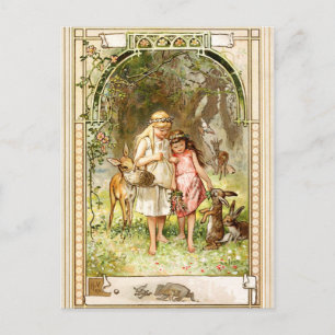 Postal Hermann Vogel - Blancanieves y Rojo Rosa