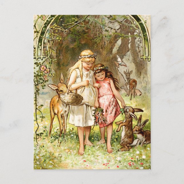 Postal Hermann Vogel - Blancanieves y Rojo Rosa (Anverso)