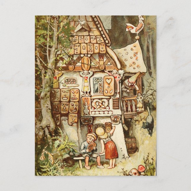 Postal Hermann Vogel - Hansel y Grethel (Anverso)