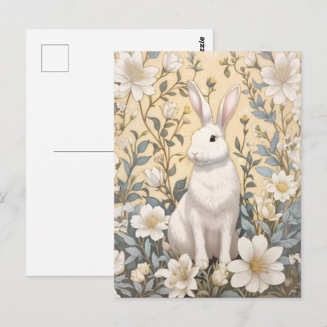 Postal Hermano blanco lindo Pastel Floral Amarilla (Anverso / Reverso)