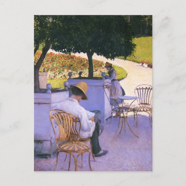 Postal Hermano de artista Gustave Caillebotte en su jardí (Anverso)