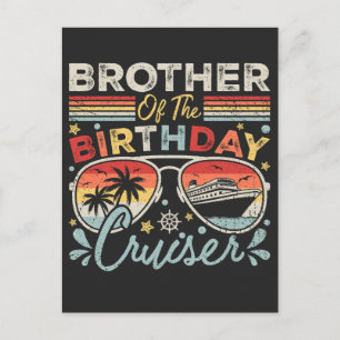 Postal Hermano de vacaciones de crucero de cumpleaños