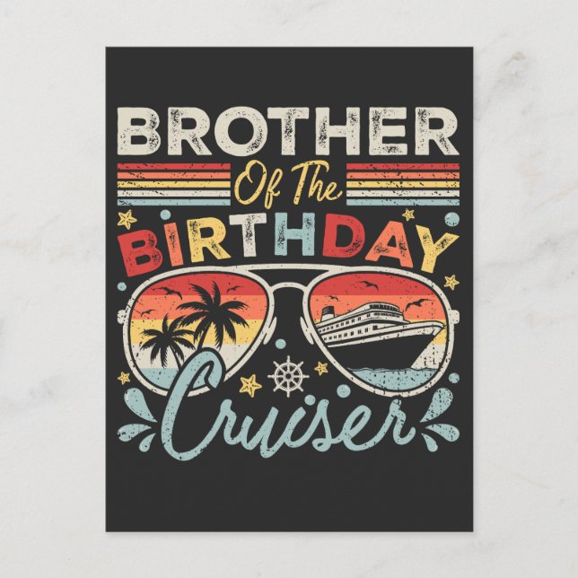 Postal Hermano del crucero de cumpleaños de vacaciones (Anverso)