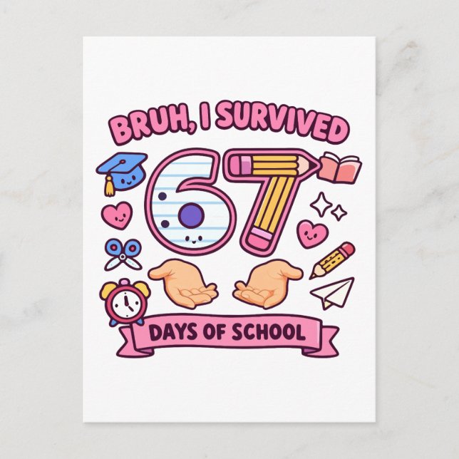 Postal Hermano, sobreviví 67 días de escuela (Anverso)