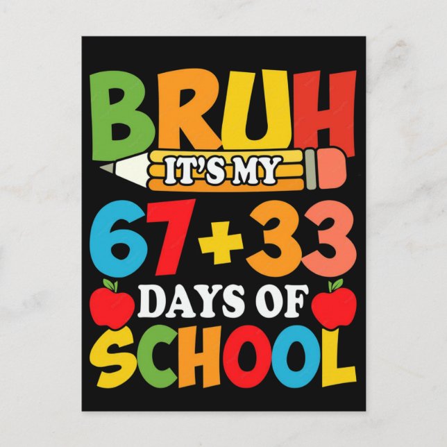 Postal Hermano Son Mis 67 33 Días De Escuela (Anverso)