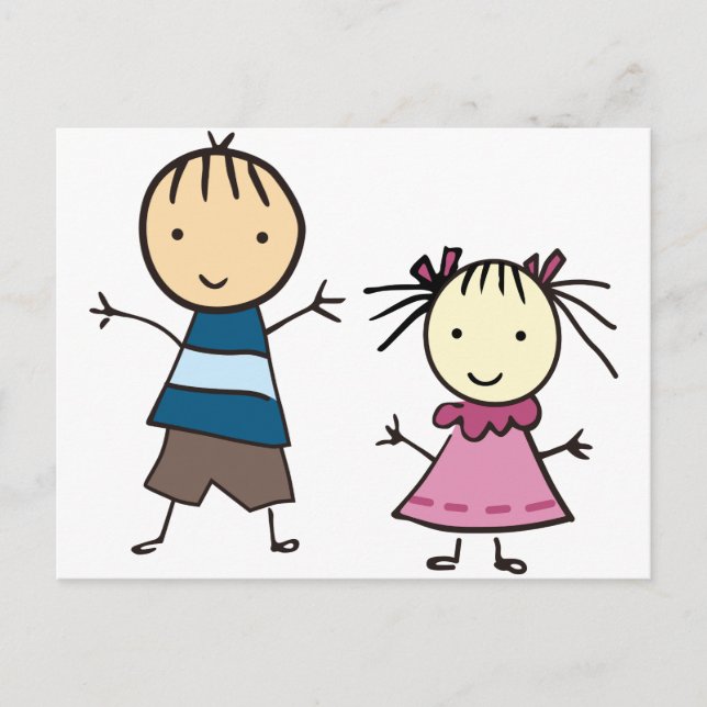 Postal Hermano Y Hermana (Anverso)