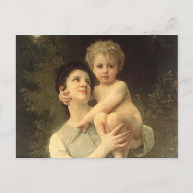 Postal Hermano y hermana de William Adolphe Bouguereau (Anverso)