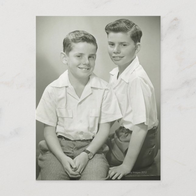 Postal Hermanos en estudio (Anverso)