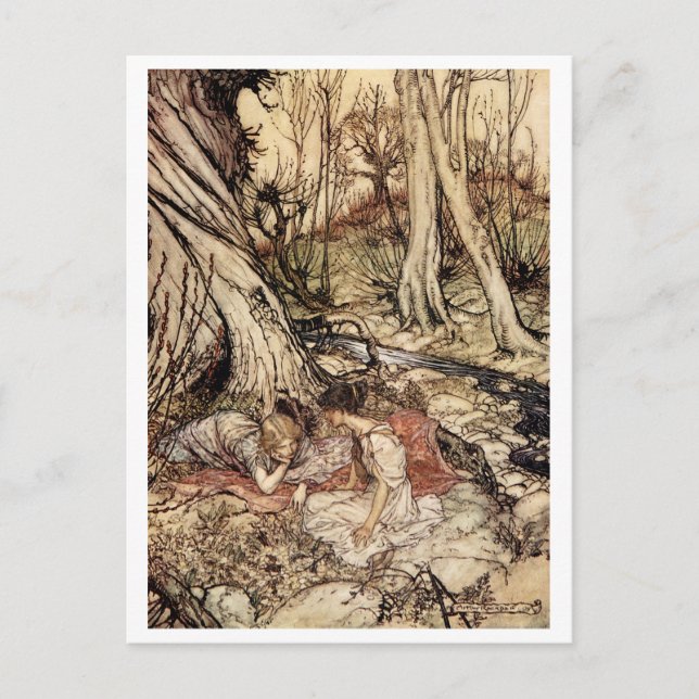 Postal Hermia y Lysander (Anverso)