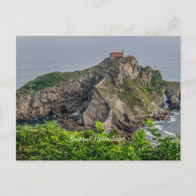 Postal Hermitage vasco, San Juan de Gaztelugatxe (Anverso)