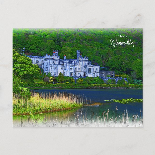 Postal Hermosa abadía de Kylemore, Irlanda (Anverso)
