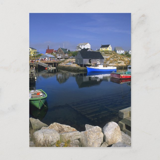 Postal Hermosa aldea de Peggy's Cove con puerto (Anverso)