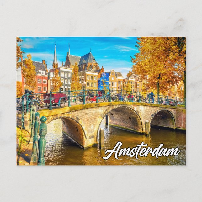 Postal Hermosa Ámsterdam, Países Bajos (Anverso)