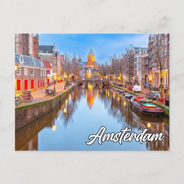 Postal Hermosa Ámsterdam, Países Bajos (Anverso)