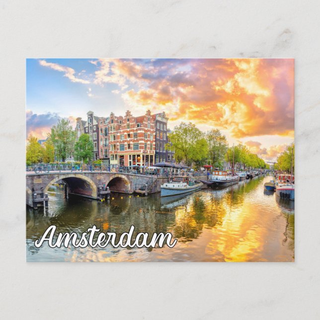 Postal Hermosa Ámsterdam, Países Bajos (Anverso)