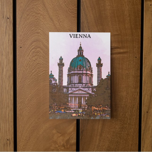 Postal Hermosa arquitectura de la iglesia austriaca de Vi (vienna austria church postcard)