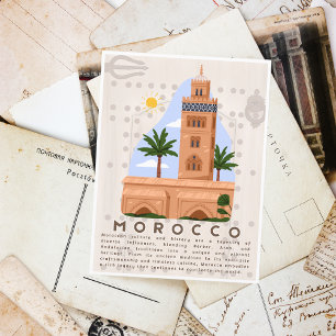 Postal Hermosa arquitectura Marrakech Medina Koutoubia