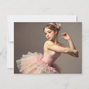 Postal Hermosa bailarina romántica con dulces colores