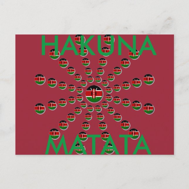 Postal Hermosa Bandera Circular Keniana: Un diseño radial (Anverso)