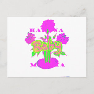 Postal Hermosa Bebé Asombrosa Floral Inspiradora Rosa