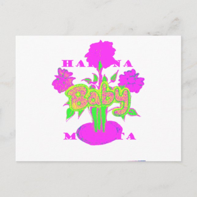 Postal Hermosa Bebé Asombrosa Floral Inspiradora Rosa (Anverso)