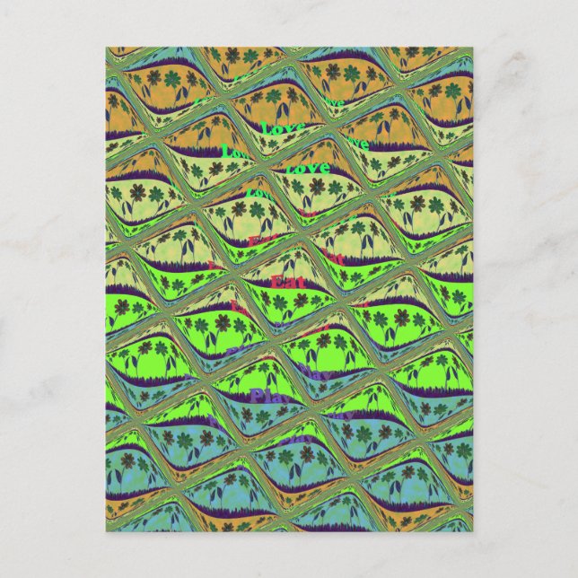 Postal Hermosa Belleza Floral en Jardín Ecléctico (Anverso)