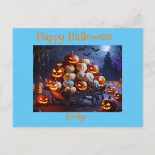 Postal Hermosa Bruja de Halloween, nombre personalizado