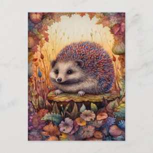 Postal Hermosa Cabeza En La Postcarta De Arte Forestal