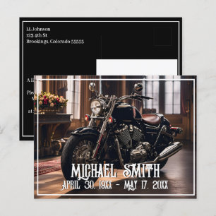 Postal Hermosa celebración de la vida en motocicleta