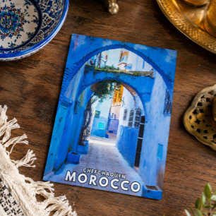 Postal Hermosa Chefchaouen Azul Arquitectura Marroquí