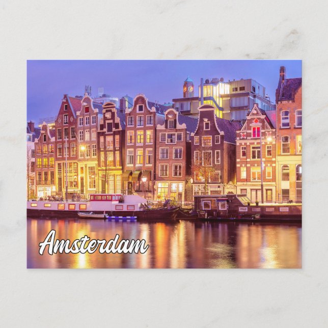 Postal Hermosa Ciudad De Ámsterdam, Países Bajos (Anverso)