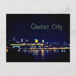 Postal Hermosa ciudad de Quebec a la hora de la noche