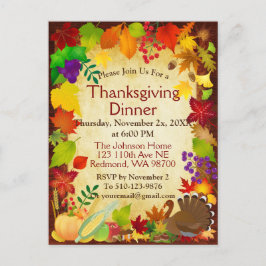 Postal Hermosa cosecha de Acción de Gracias