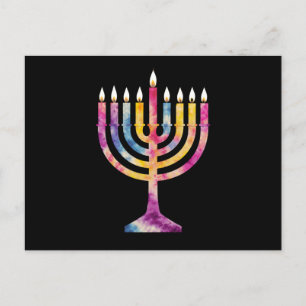 Postal Hermosa cosecha Hanukkah Menorah Feliz Hanukkah