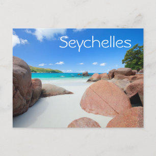 Postal Hermosa costa rocosa de Seychelles