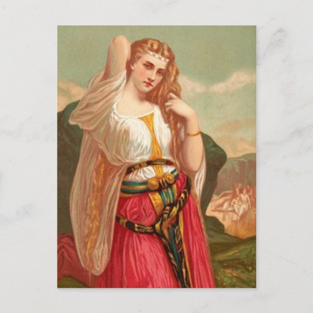 Postal Hermosa dama de época (Anverso)