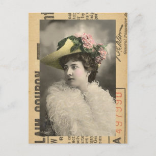 Postal Hermosa dama de época