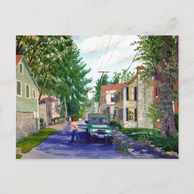 Postal Hermosa escena de la calle Elsah Illinois (Anverso)