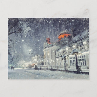 Postal Hermosa escena de nieve