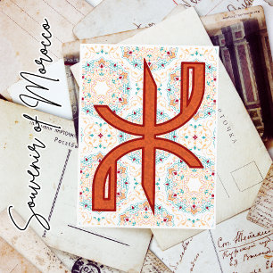 Postal Hermosa escritura bereber cultura marroquí