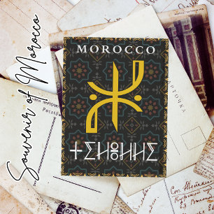 Postal Hermosa escritura bereber cultura marroquí